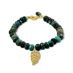 Mystic Verdance Bracelet with Gold Leaf Charm