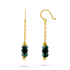 Gold Dainty Earrings with Azurite Fynchenite Earrings