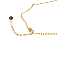 Gold with Natural Lepidolite Bar Necklace