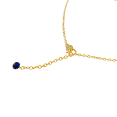 Gold with Natural Lapis Lazuli Bar Necklace