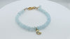 Gold Moon on Angel Blue Aquamarine Beads Bracelet